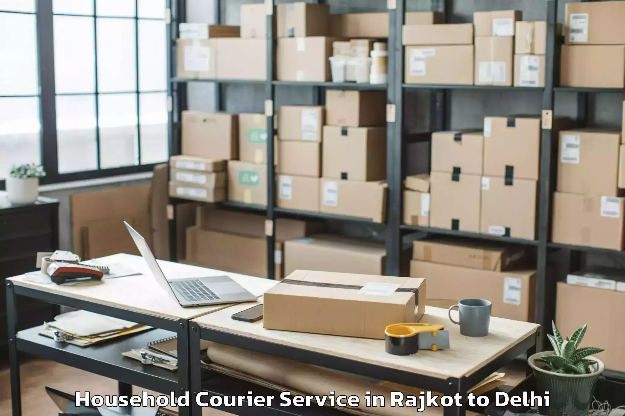 Quality Rajkot to University Of Delhi New Delhi Household Courier